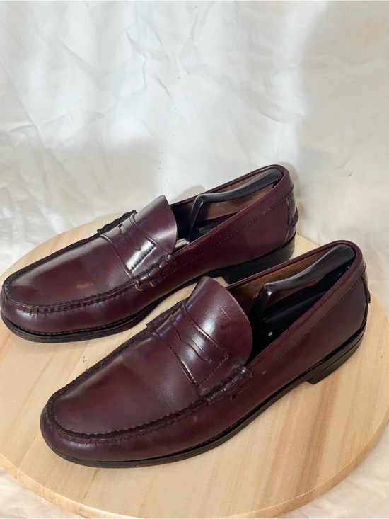 L.L. Bean Other - L.L.Bean Men’s Burgundy Leather Penny Loafer Slip-On Lined Almond Toe 10.5 D